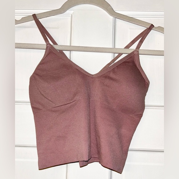 Women’s Workout Set Light Pink Leggings + Criss-cross Cami - Picture 10 of 15